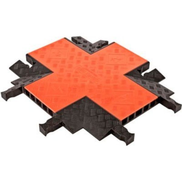 Justrite Guard Dog® 5 CH 4-Way Cross - Orange Lid/Black Base GDCR5X125-O/B